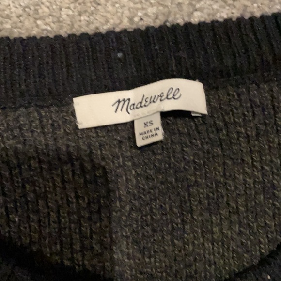 Madewell cross back sweater province black grey xs - Picture 6 of 8